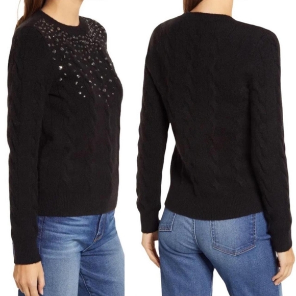 Halogen (Nordstrom) embellished wool blend sweater - Picture 1 of 7